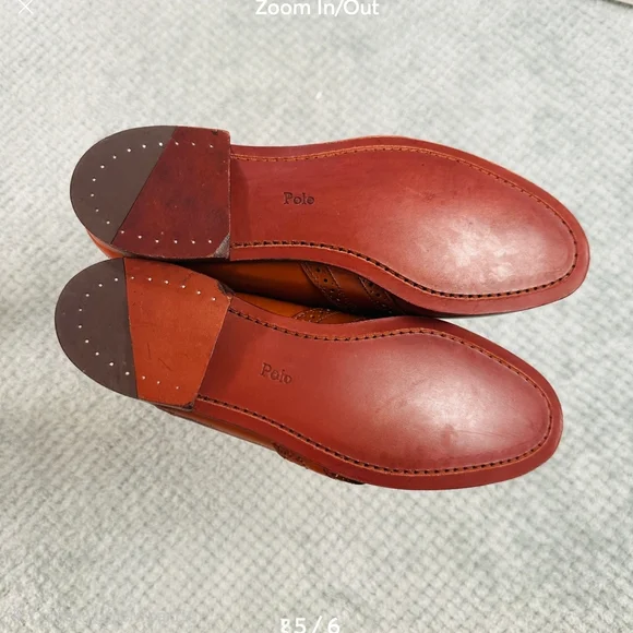 Polo by Ralph Lauren Men's Tan Leather Loafers - Picture 3 of 3